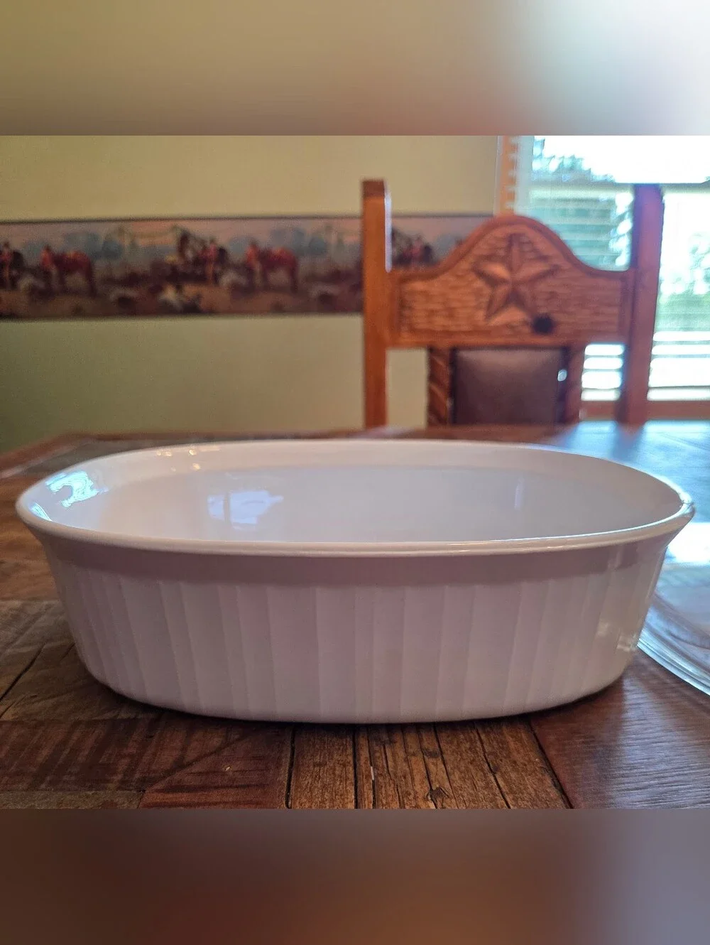 Corning Ware French White F-2-B Oval Casserole Dish With Pyrex Lid 2.8L